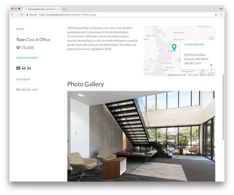 Commercial Real Estate site Design Jordan Crown