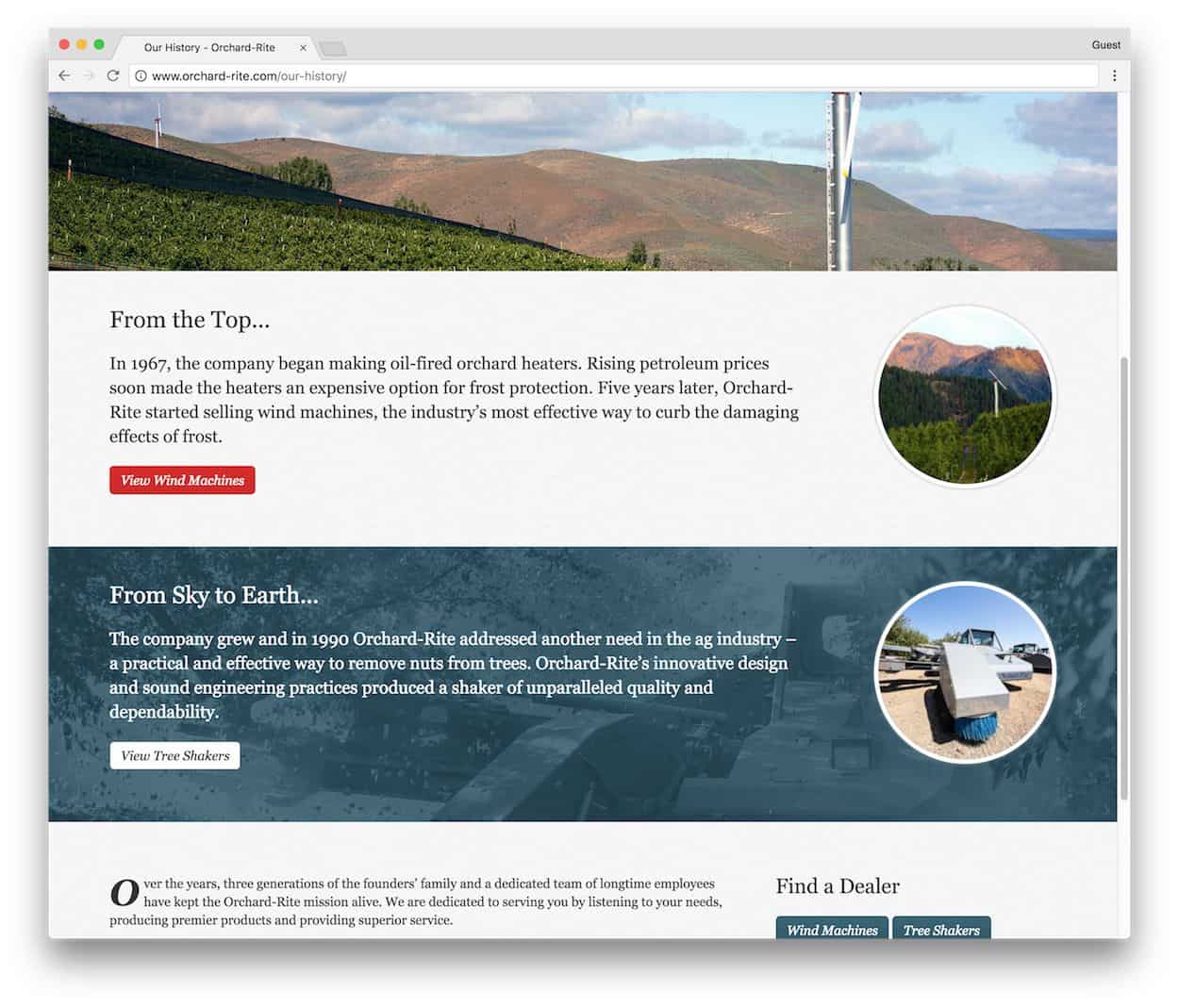 product company biographical page